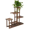 Yonntech Multi -Tier Flower Ploter Stand Stand Rack drewniane półki balkonowe stojak na stojak roślin stojak ogrodowy bonsai półka wyświetlacza c0125248p