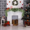 Fleurs décoratives 5 pieds guirlande de pin artificiel cyprès noël pièce maîtresse réaliste décor cheminée de cheminée pour la maison de Noël