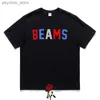 Men's T-Shirts Harajuku Beams T-shirts Simple Fashion Colorful Letter Print Clothing Men Women Cotton Round Neck BEAMS JAPAN Tops Q240130