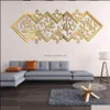 Наклейки на стену для дома и сада, декоративное исламское зеркало, 3D акриловая наклейка, мусульманская фреска, художественное украшение для гостиной, декор 1112, падение Del184K