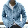 Maglioni da uomo Maglione Cardigan Autunno e inverno Risvolto Tinta unita Europa Stati Uniti Casual Taglia grande