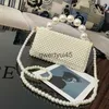 Totes Ladies Evening Bags For Women Luxury Designers andbags And Purses 2023 New In ABS Beaded Weave ollow Out Top andle Messengerqwertyui45
