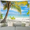 Tapestries Customizable Beach Tapestry Island Tropical Plants Ocean Natural Landscape Home Living Room Dormitory Garden Wall Hangings