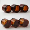 20 x 200ml Empty Amber PET Jars Aluminum Lids 200g Brown Plastic Cosmetic Contaier with seal Gaccx