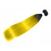 Ombre 1B/giallo Brasiliano Lisci Capelli Vergini Umani di Remy Tesse 100 g/pacco Doppie Trame 3 pacchi/lotto