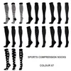 Men's Socks Unisex Tight Black Series Star Dot Stripe Square Outdoor Running Basketball Elastic Relief Varicocele Anti Fatigue