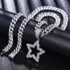 Luxury Hiphop Jewelry Fashion Charms Diamond VVS Moissanite Colorful Necklace 925 Silver Starburst Pendant
