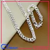 Uppsättningar 925 Sterling Silver 10mm Flat Side Cuban Link Chain Halsband Armelets Fashion Smycken Set
