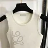 White Vest Designer Tank Top Women Croptop Fashion Slim Fit Sleeveless Undershirt Sports Comfort Quality Fabric Luxury Womens Knitted Vests Womens Camisole