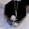 22092410 Kobiety Pearl Jewelry Mukeets Akoya 8-9 mm 7-8 mm słodkowodne kryminalne krzywa geometyczna wisząca 18k żółty W202R