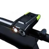 مصباح دراجة USB قابلة لإعادة الشحن مع قرن 2 LED Bikefront Light 6 أوضاع إضاءة ركوب الدراجات في التخييم