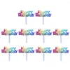 Festive Supplies 50PCS Colourful Plastic Happy Birthday Cake Toppers Decorative Cupcake Muffin Food Fruit Picks Party Decoration S269Q