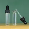 ボトル50/100pcsクリアガラスドロップボトル1ml 3ml 5mlミニエッセンシャルオイルドロッパーボトル空の旅行サンプルバイアル付きバイアル