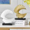 Decoratieve beeldjes Modern Decor Abstract Sculptuur Hars Sculptur Art Gouden Standbeeld Woonkamer Woondecoratie Bureau Accessoires