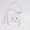 Cestino per conigli pasquali per feste Orecchie lunghe Peluche Uova di Pasqua Secchio Coniglietto Sorriso Volto Borsa regalo per caramelle Borsa per feste per bambini1,30