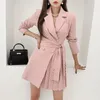 Vestidos casuais vanovich estilo coreano entalhado moda plissado vestido de comprimento médio feminino inverno elegante cor sólida cintura magro a-line