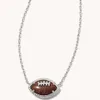 Designer kendras scotts Jewelry American Independence Day Rugby Football Irregular Geometry Sandstone Fishbone Necklace Orange Goldstone