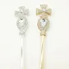 Bijoux Crystal Sceptre Wand Gold / Silver Color Tiaras and Crowns Sceptre King Queen Wedding Pageant Party Costumes Access