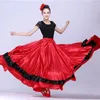 Stage Wear 2024 Poliester satynowy gładki wielki huśtawka karnawałowa impreza balowa taniec balowy kostiumy cygańska kobieta spódnica flamenco sukienka