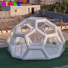 Groothandel 3/4m DIA PVC Aangepaste formaat opblaasbaar voetbalbubbelhuis, voetbalstructuur Transparante grote luxe campingtent
