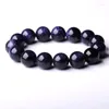 Strand Natural Dark Blue Sandstone Beads Bracelet Loose Stone Round Sitara Stars Buddha Elasticity Rope Men Women