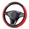 Capas de volante durável capa de carro guarnição 7-38cm antiderrapante proteger cinza pvc grão de madeira vermelho