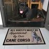 Carpets CLOOCL All Guests Must Be Approved By Our Cane Corso Doormat 3D Print Absorbent Nonslip Pet Dog Carpet Door Mat Drop