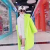 Jackor baby flicka vinter överrock barn boutique kläder imitation päls dräkt krage lång mode 2024 koreansk söt unisex