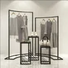 Hangers & Racks Clothing Store Display Rack In The Island Cabinet Women's Shop Horizontal Bar Iron Art232W