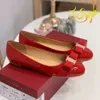 Scarpe firmate Varina Ballerine Vara Mocassini con fiocco Rosso Ferragamu Scarpe eleganti Nude Donna Casual Abito comodo Marchio Slip On Calzature Taglia EUR 34-40