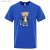 Camisetas para hombres Bike Bear 2D impreso camiseta para hombre verano clásico casual o cuello manga corta moda suelta de gran tamaño para hombre top S-3XL Q240130