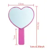 Miroirs DA11 Portable mignon pêche coeur en forme de poche miroir avec poignée simple côté couleur bonbon femmes salle de bain maquillage outil cosmétique