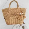 Bolsos de hombro 2023 Nuevo bolso tejido de hierba simple e informal con gran capacidad Beac Vacation Tote andbagqwertyui879