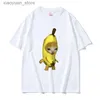 女性のTシャツ面白いかわいいバナナ猫ハッピーバナカットミームグラフィック女性Tシャツシャツ夏カジュアルショートスリーブTシャツユニセックス特大ティー240130