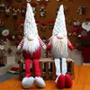 Poupée en peluche de noël à longues jambes, père noël suédois Gnome, ornements, jouet fait à la main, E65B249I