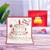 グリーティングカード3Dお誕生日おめでとうケーキポップアップギフト封筒付きのお母さんの手作りギフト