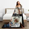 Personalized Custom Blanket with Photo Family Son Daughter Wife Husband Birthday for Her Him Women Men Gifts Fits Couch Bedroom Living Room