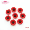 Miniatures 50pcs Chic Resin Poppy Flower Cabochon Flat Back Artificial Red Flower Beads Miniature Poppy Flower Jewelry Accessory Home Decor