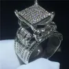 Majestic Sensation Ring 925 Sterling Silber Pave-Fassung Diamant Cz Verlobung Eheringe für Damen Herren Jewelry276c