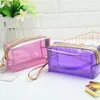 Cosmetic Bags Waterproof PVC Transparent Zippered Toiletry Bag With Handle Portable Clear Makeup Swimming Pouch Handbags