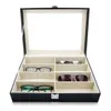 Коробка для хранения солнцезащитных очков с окном, чехол для очков из искусственной кожи, органайзер для хранения, коллектор, 8 слотов240k