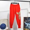 Red Black Grey White Sticke Set Women Manual Sequin Phoenix Sweater Harem Pants Two Piece Outfits Female Tracksuit Knit Suit 240129