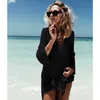 Podstawowe sukienki swobodne 2024 Nowy garnitur plażowy bikini zaczepione krawat plażowy garnitur letni zestaw strojów kąpielowych seksowna perspektywa plażowa sukienka j240130