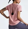 Loose Yoga Clothes Tops Short-Sleeved Running Quick-Drying Clothes T-Shirts Short Sports Hollow Fitness Clothes Womens Blouses 240119