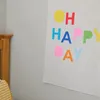 Tapestries Birthday Decoration Oh Happy Day Children's Room Wall Decor Party Background Kids Bedroom Hanging Tapestry