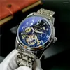 Orologi da polso AOKULASIC Orologio meccanico automatico da uomo Orologi Tourbillon maschile Fashion Business Sport Orologio da polso cavo 2024