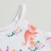 Girl Dresses Suefunskry Toddler Girls Summer Casual Beach Dress Flamingo/Dinosaur Print Sleeveless Spaghetti Strap 2-7Years