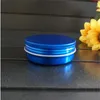 60g 68 * 25mm runde Aluminiumbox Metallblechdosen Kosmetikcreme DIY Tragbares Glas Teekanne Leerer blauer BehälterHohe Qualität Iohvm