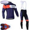 IAM Team hiver cyclisme Jersey Set hommes polaire thermique à manches longues chemises pantalons à bretelles Kits vêtements de vélo de montagne vélo de course spo2567