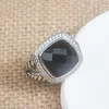 Anneaux de bande femmes et hommes dames classiques 14mm anneaux en Onyx noir Zircon accessoires de bijoux de mode Rings244t